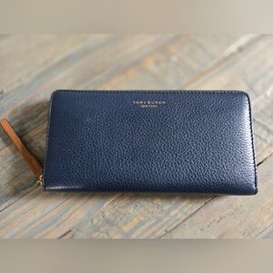 Tory Burch Navy Leather Wallet